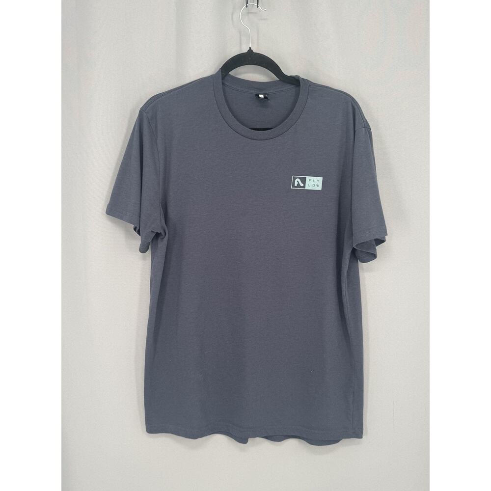 Flylow Shirt Mens Large Gray Drirelease Performance Logo Tee Quick Dry
